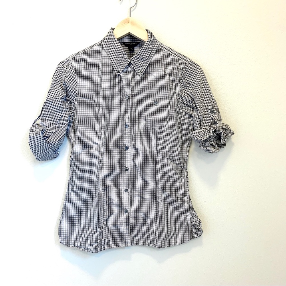 Banana Republic 3/4 sleeve houndstooth shirt small